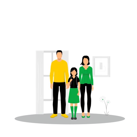 Famille heureuse  Illustration