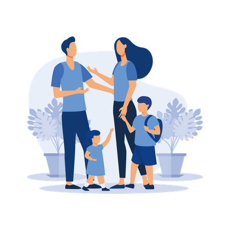 Famille heureuse  Illustration