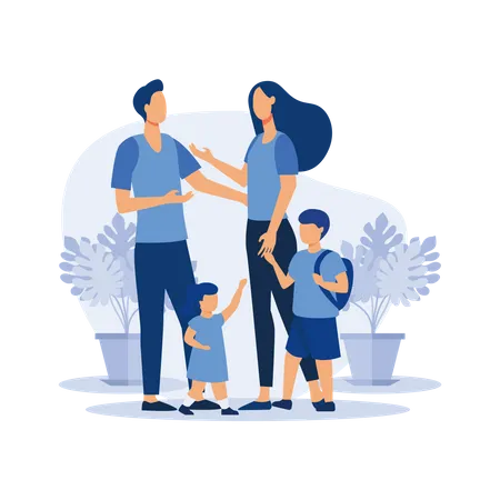 Famille heureuse  Illustration