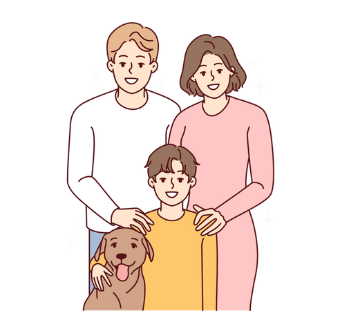 Famille heureuse  Illustration