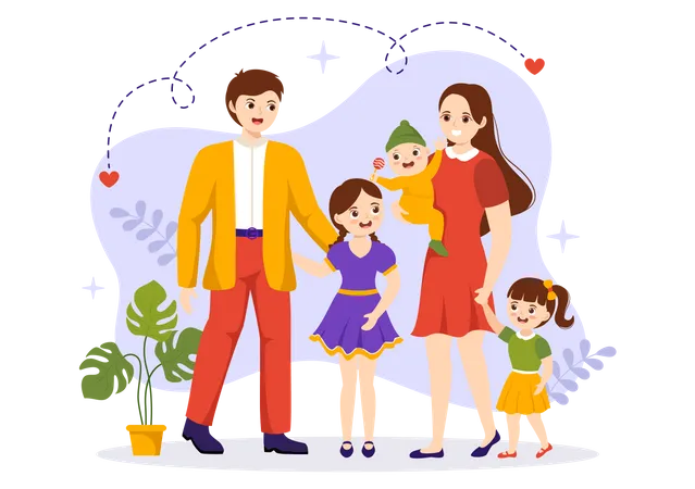 Famille heureuse  Illustration