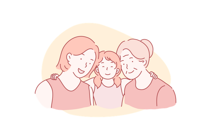 Famille heureuse  Illustration