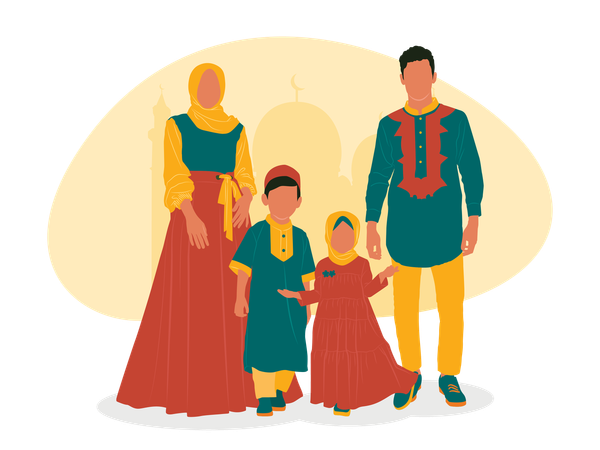 Famille musulmane  Illustration