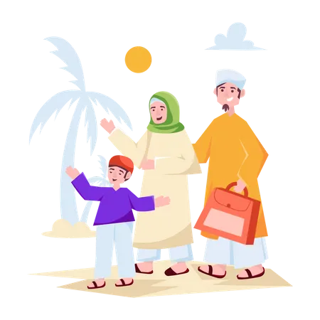 Famille musulmane  Illustration