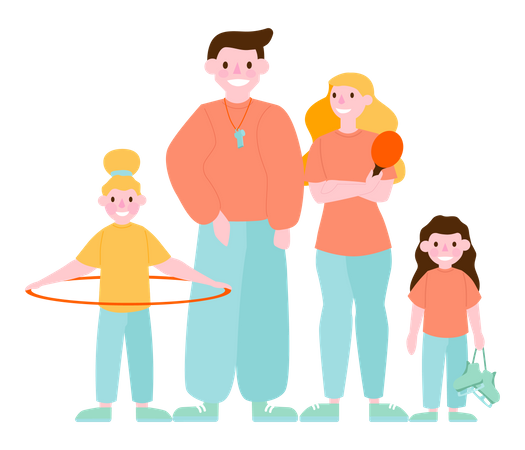 Famille en bonne santé  Illustration