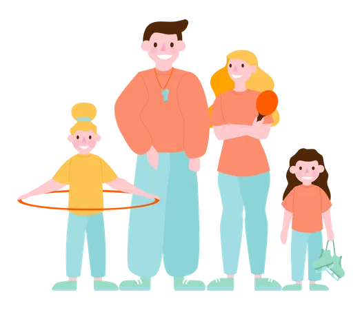 Famille en bonne santé  Illustration