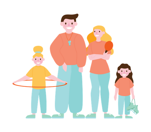 Famille en bonne santé  Illustration