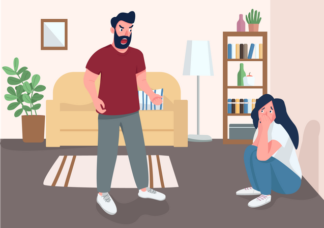 Family abuse Illustration