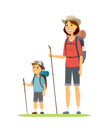 Family adventurous trip  Illustration