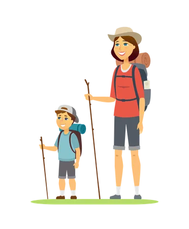 Family adventurous trip  Illustration