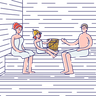 illustration for bathing in sauna