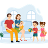 illustration family bonding