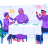 eid dinner illustration free download
