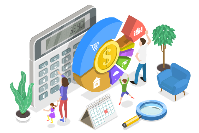 Family Budget Management  Illustration