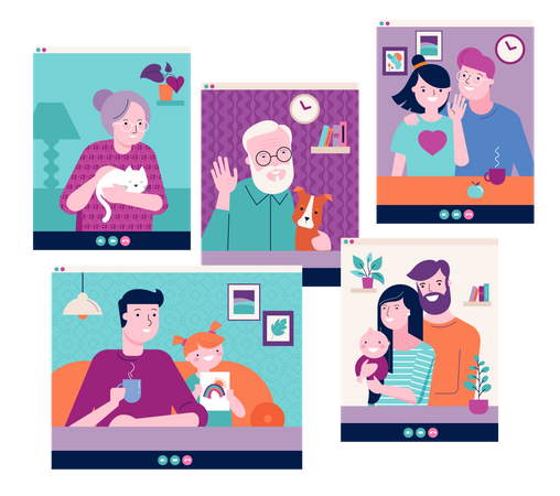 Family call  Illustration