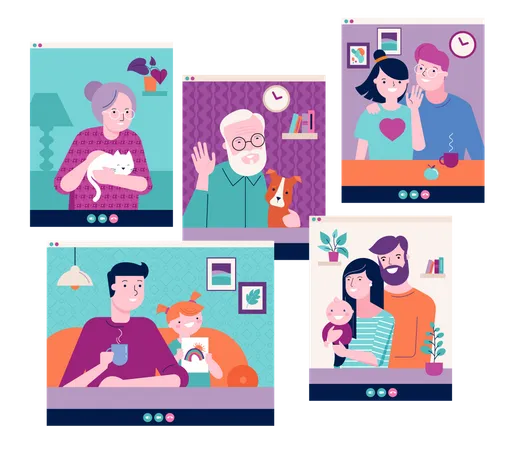 Family call  Illustration