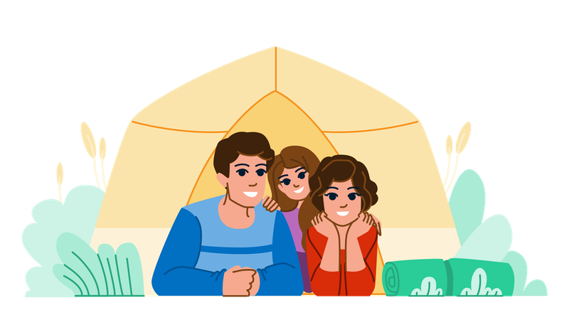 Family camping  Illustration