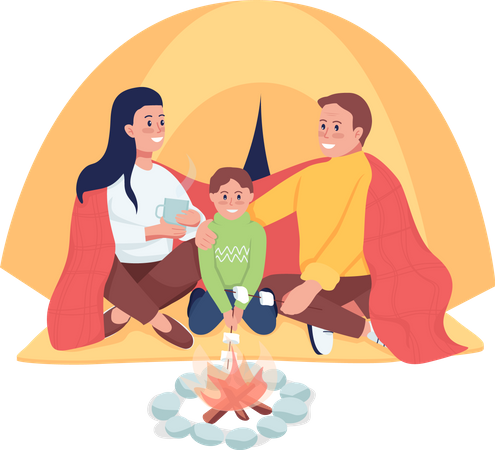 Family camping  Illustration