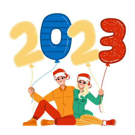 Family New Year Vector Happy Christmas Celebration Holiday Fun Home Smiling Party Night Lifestyle Family New Year Character People Flat Cartoon Illustration Illustration
