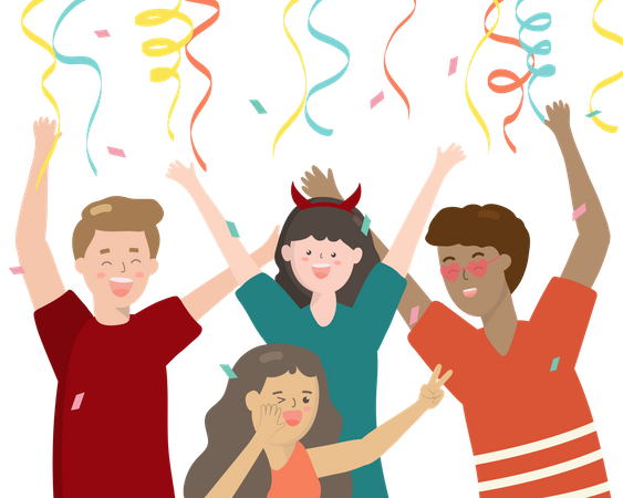 Family celebrating party  Illustration