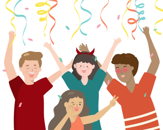 Family celebrating party  Illustration