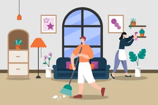 Home Cleaning Service Illustration Pack - 15 People Illustrations | SVG ...