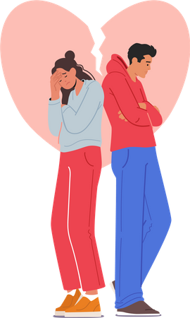 Family Couple In Conflict Relationships Illustration