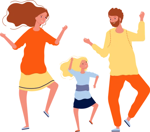 Family dancing Illustration