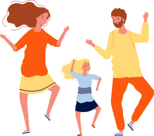 Family dancing  Illustration