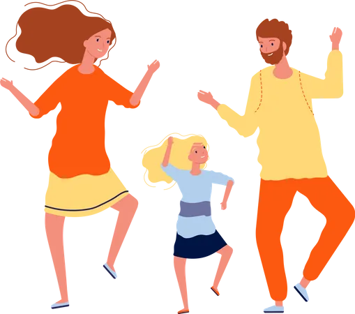 Family dancing  Illustration