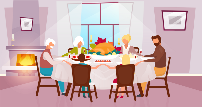 Family dinner Illustration