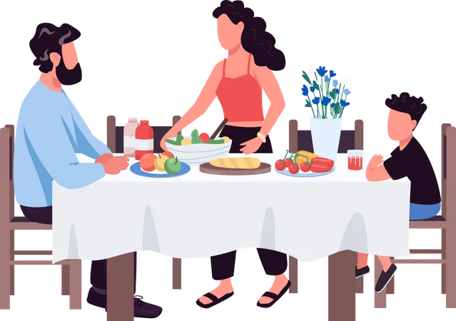 Family Dinner  Illustration