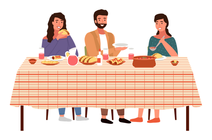 Family dinner  Illustration