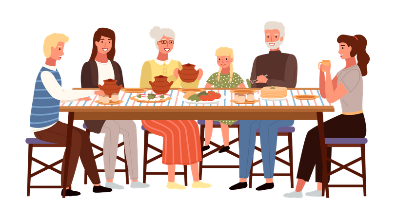 Family dinner  Illustration