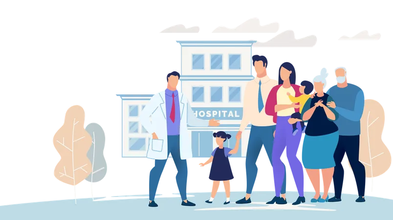 Family doctor consultation Illustration