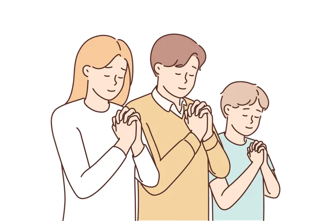 Family doing prayer  Illustration