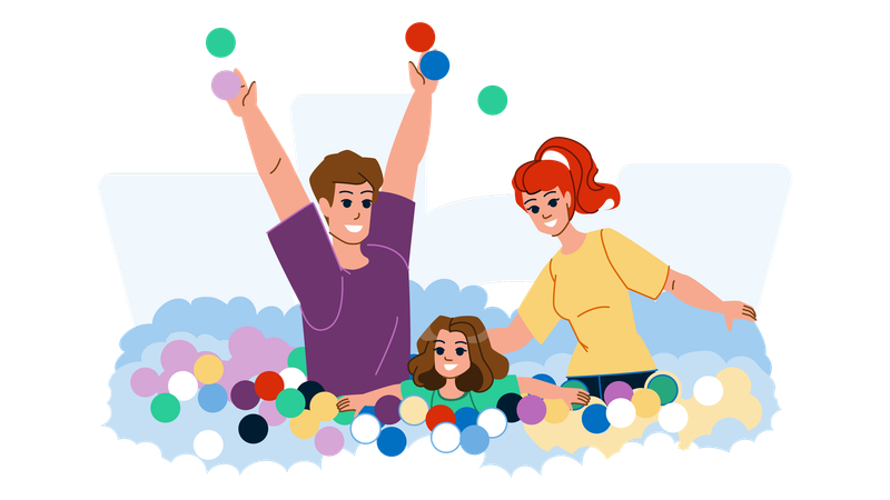 Family Enjoy Fun Time  Illustration