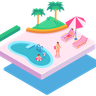 swimming pool slide illustration
