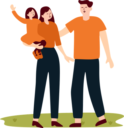 Family enjoying with each other  Illustration