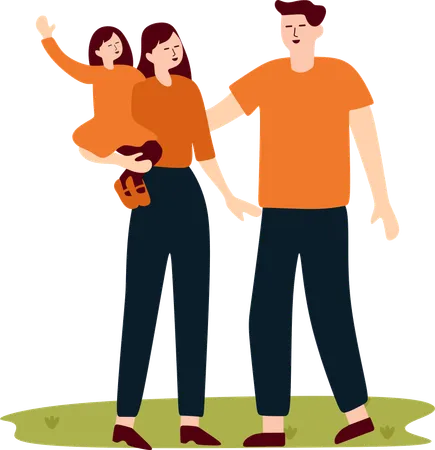 Family enjoying with each other  Illustration