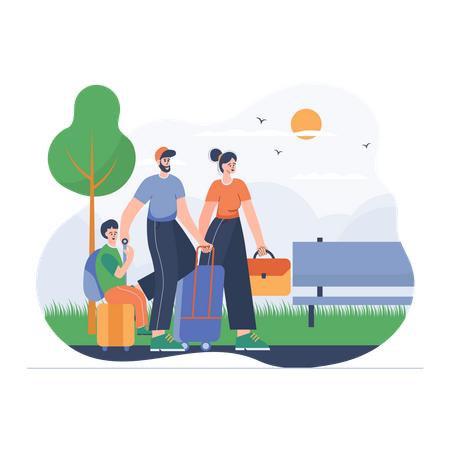 Family going on vacation  Illustration