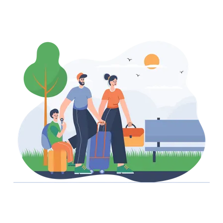 Family going on vacation  Illustration