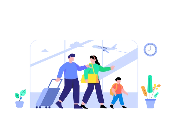 Family going on vacation  Illustration