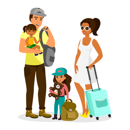 Family going to vacation  Illustration
