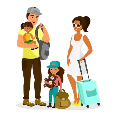 Family going to vacation  Illustration