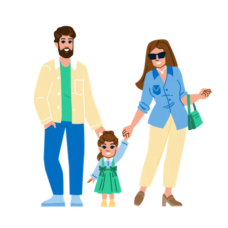Family have wear goggles  Illustration