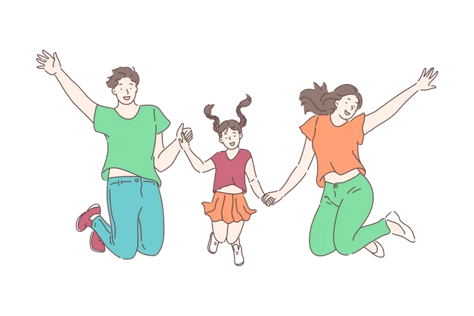 Family having fun  Illustration