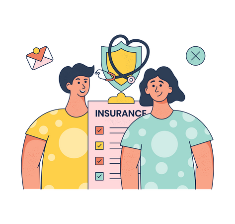 Family Health Insurance  Illustration