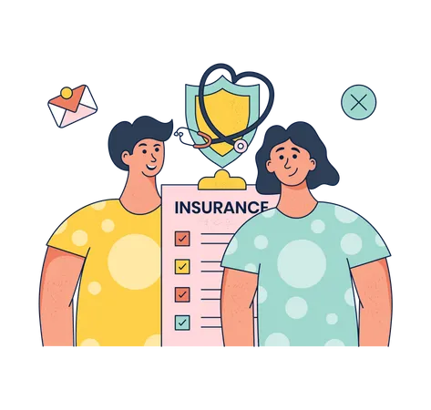 Family Health Insurance  Illustration