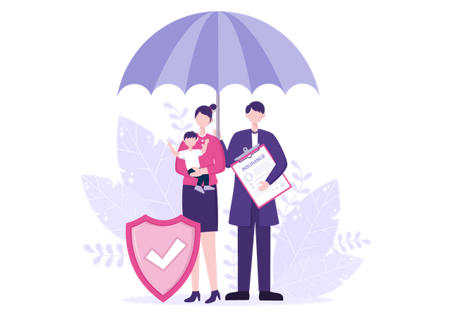 Family Health Insurance  Illustration